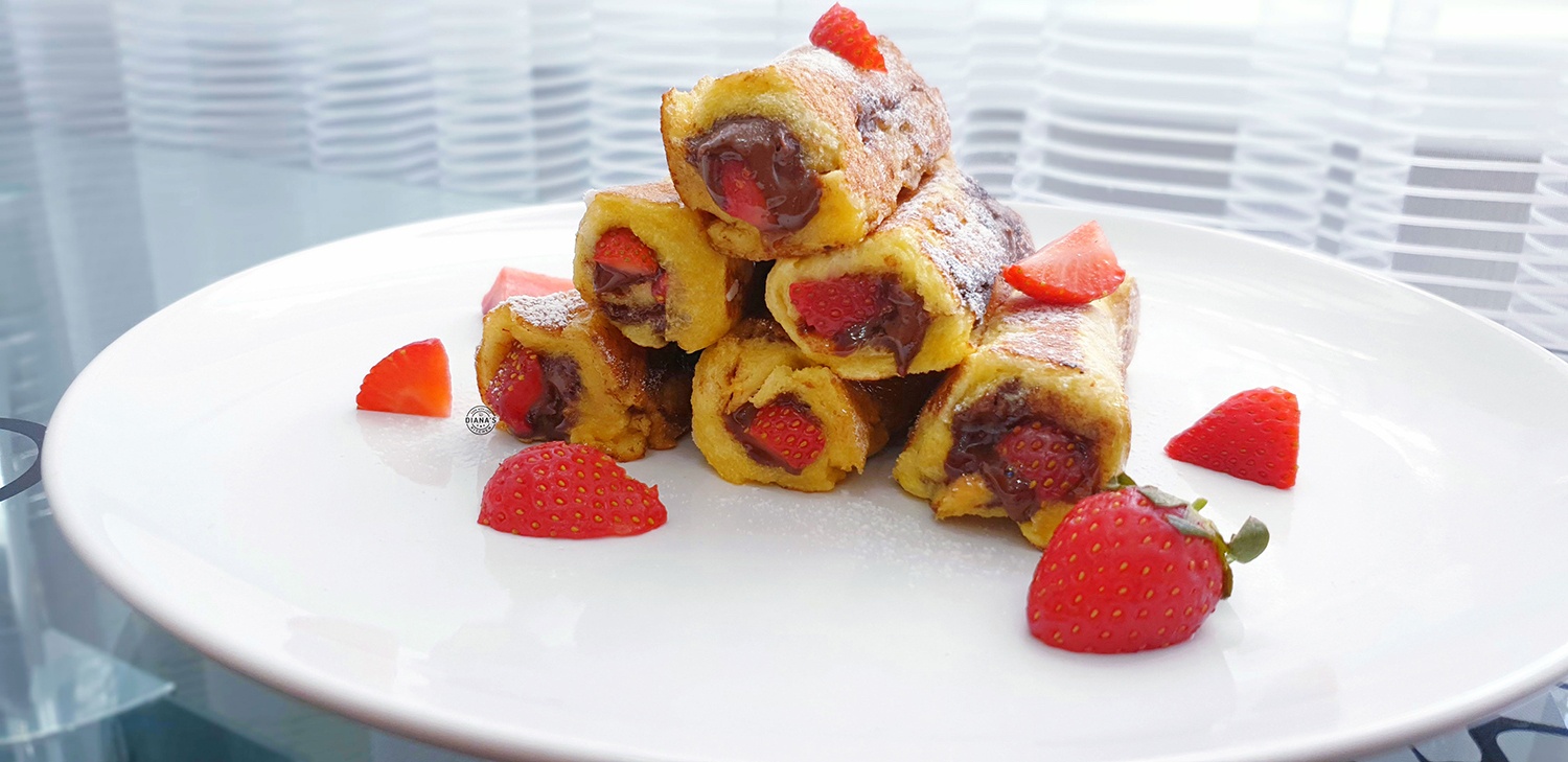 Rulouri cu crema de nuca & alune si capsuni 4