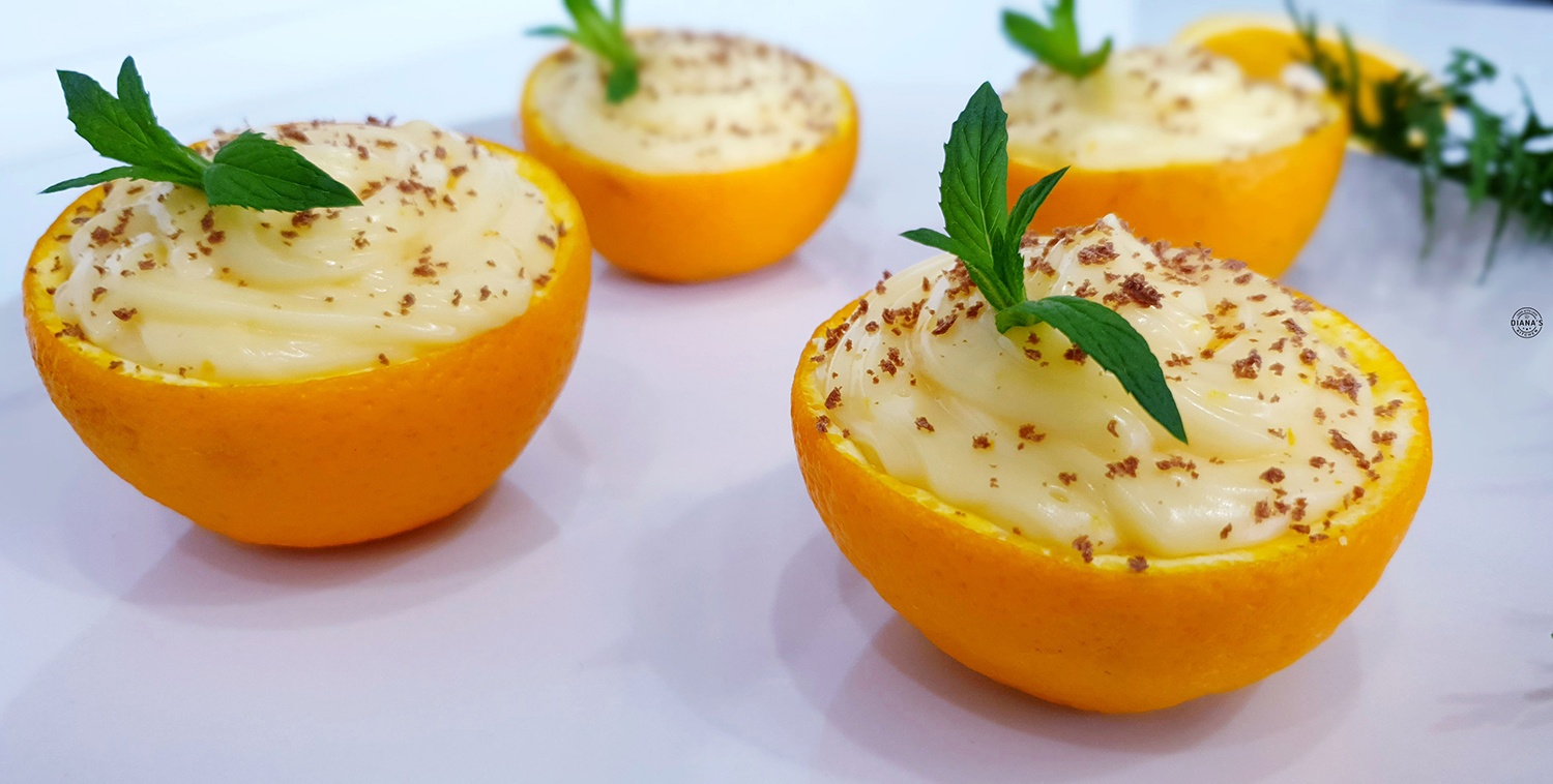 Portocale umplute cu crema de vanilie Portocale umplute cu crema de vanilie 2