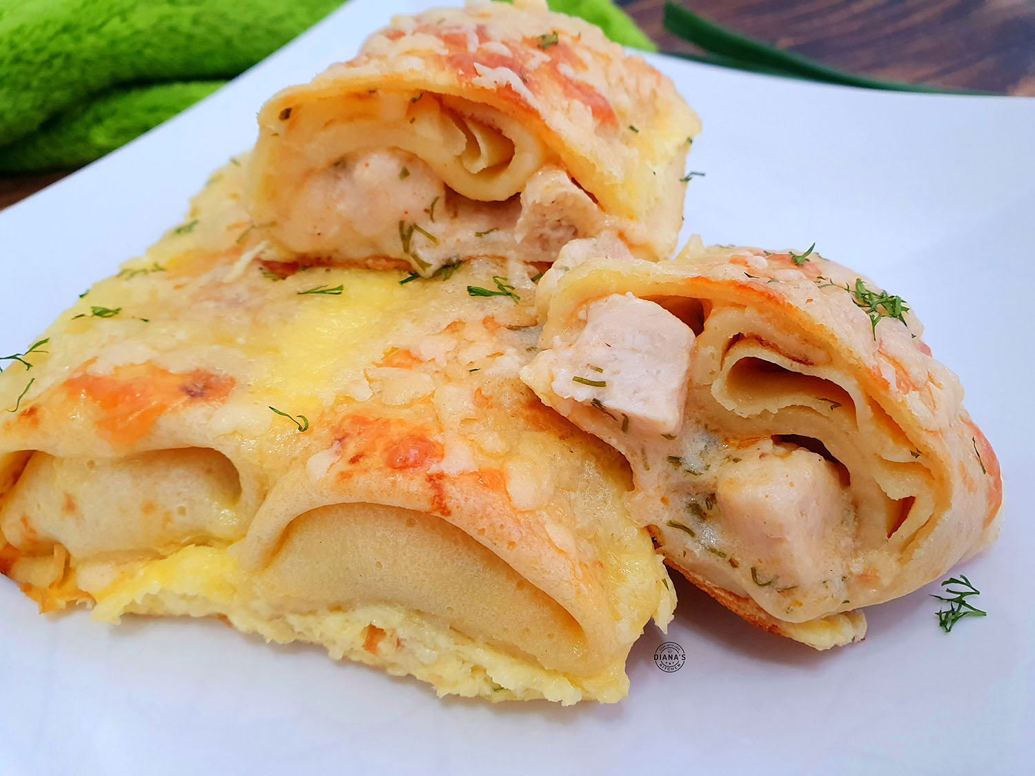 Clatite cu piept de pui in sos la cuptor 4