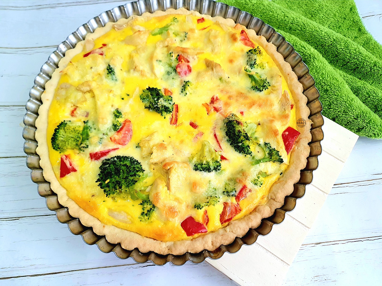 Quiche cu pui si broccoli Quiche cu pui si broccoli 3