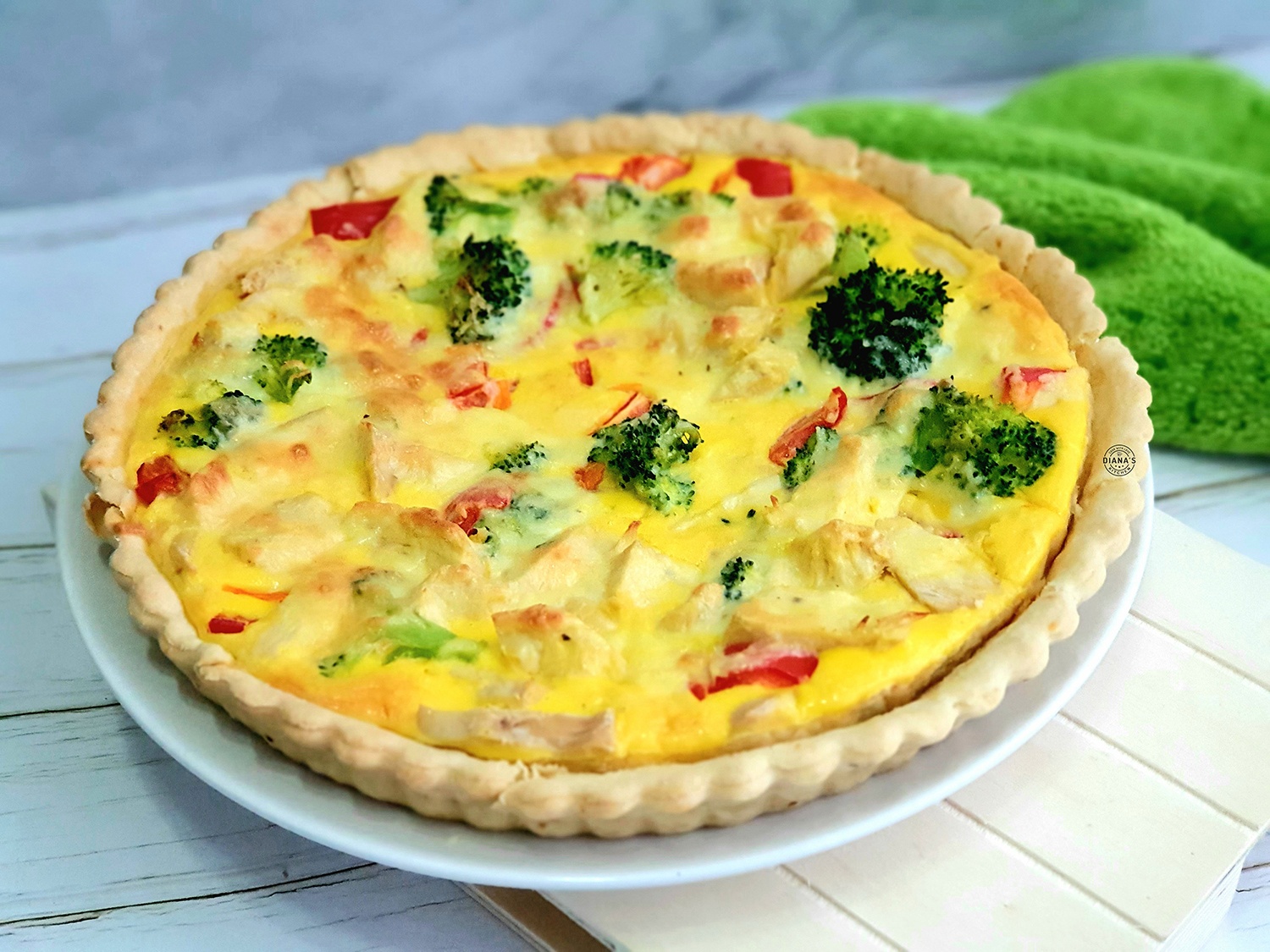 Quiche cu pui si broccoli