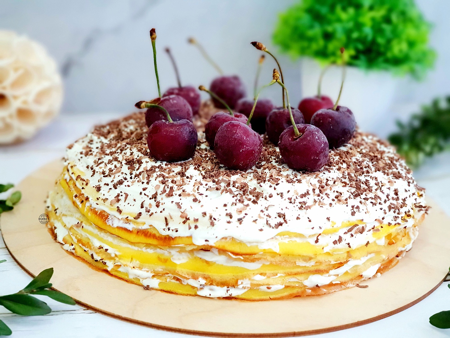 Tort de clatite cu visine