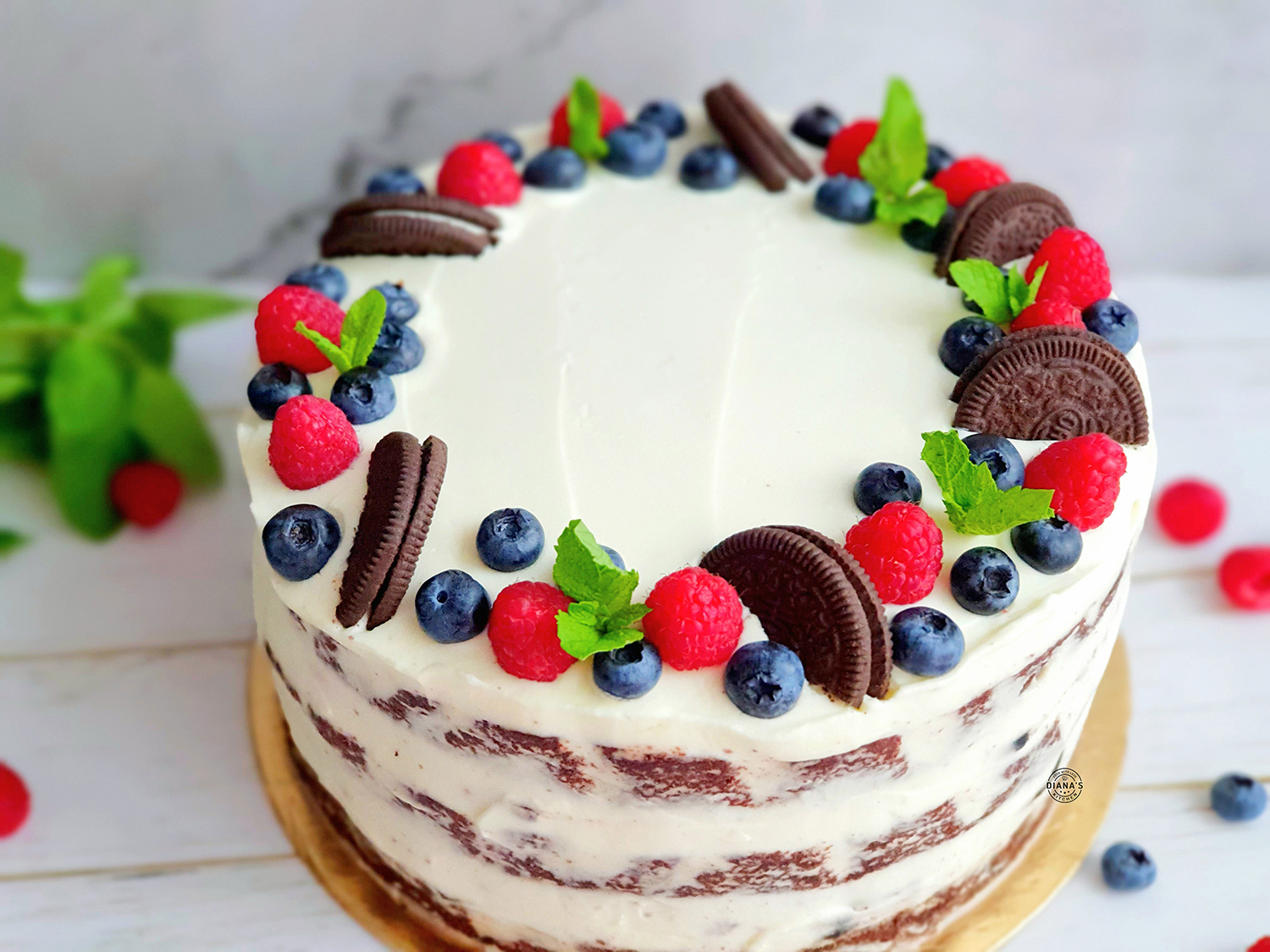 Tort cu zmeura si oreo 3