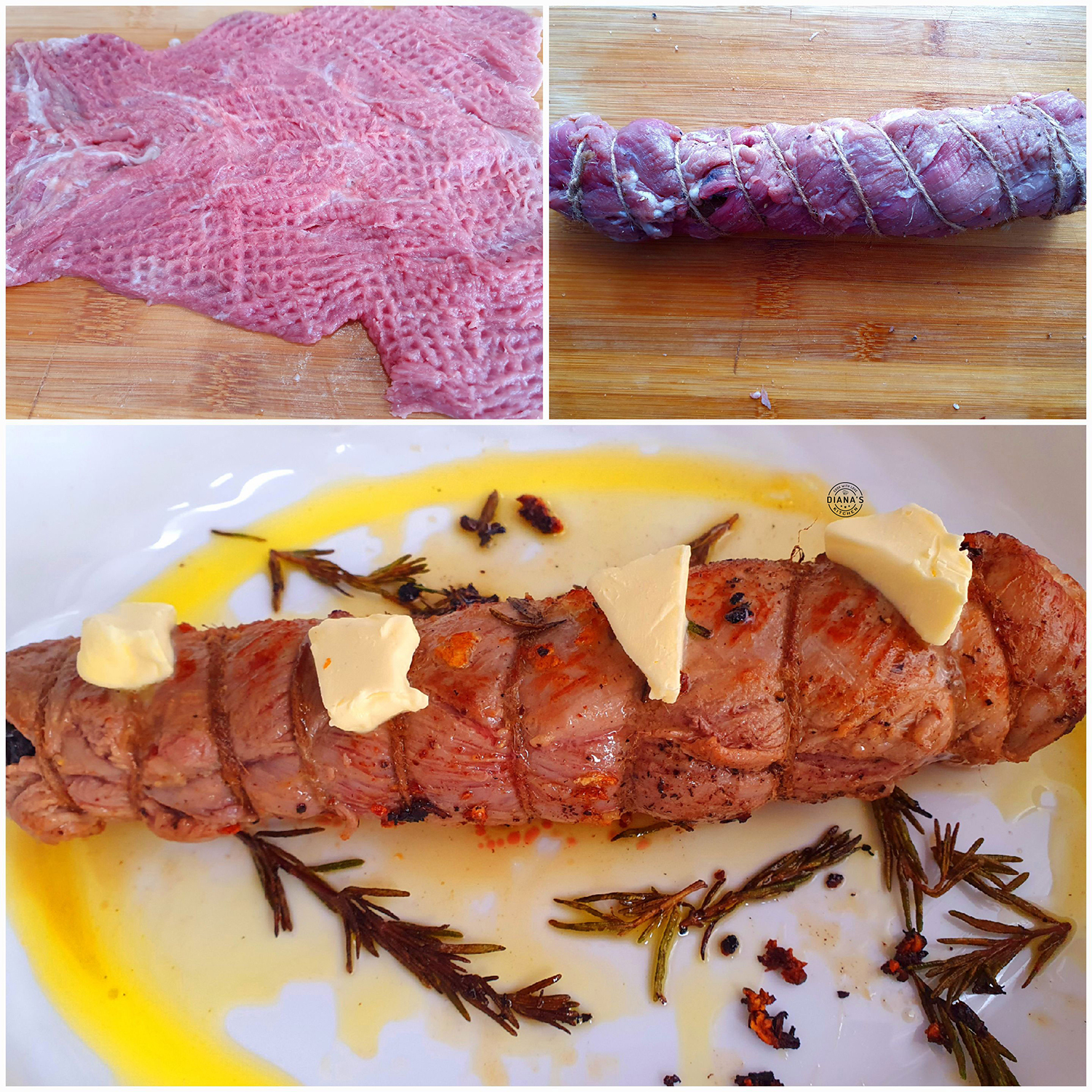Rulada de porc cu prune si caise uscate 2