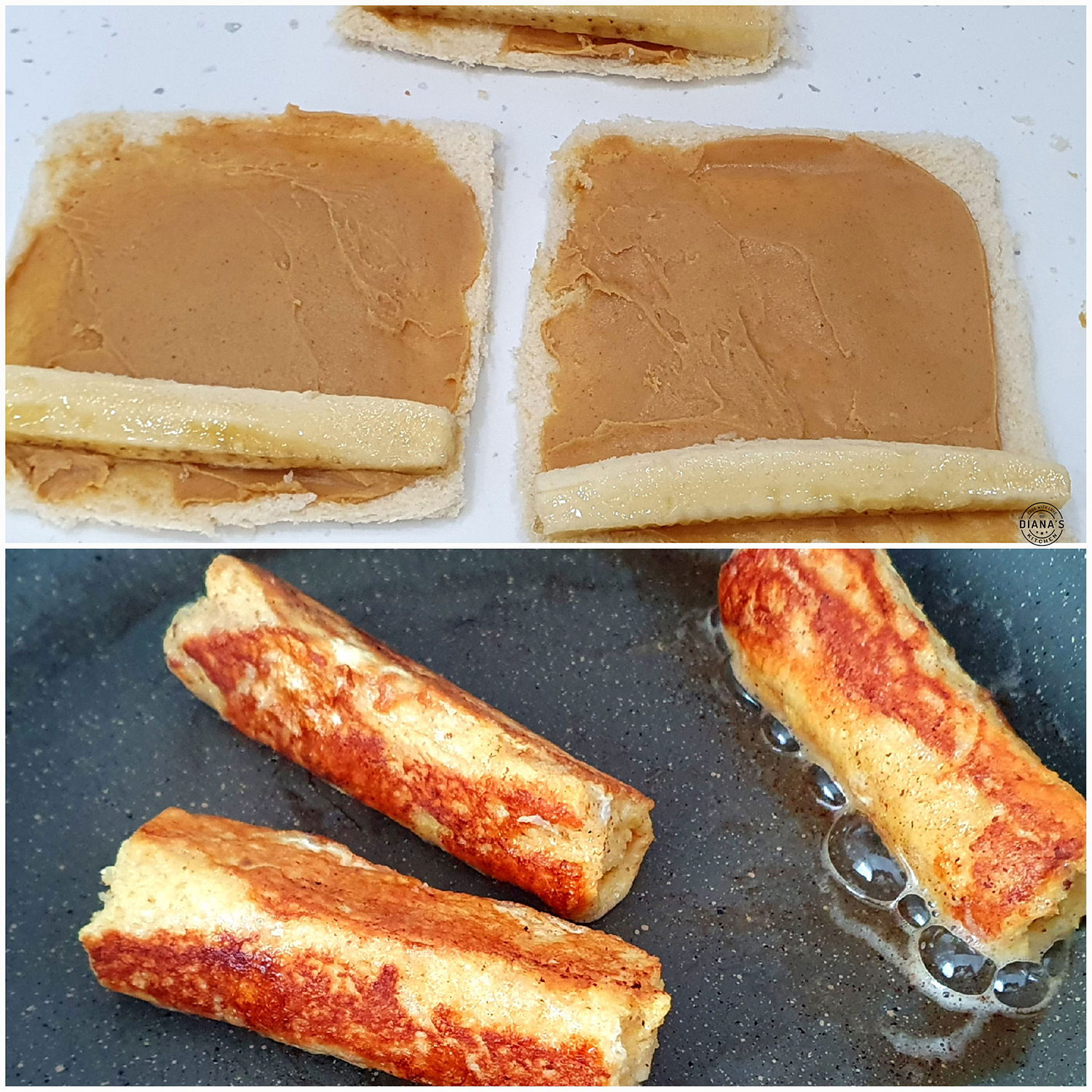 Rulouri franceze cu unt de arahide si banane 2